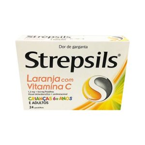 Strepsils Laranja com Vitamina C 1.2 mg + 0.6 mg x24