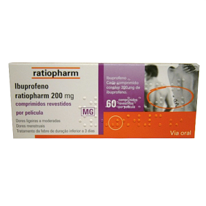 Ibuprofeno Ratiopharm 200 mg x60