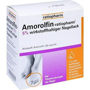 Amorolfina Ratiopharm MG 50 mg/ml 5 mL Verniz para as Unhas Medicamentoso